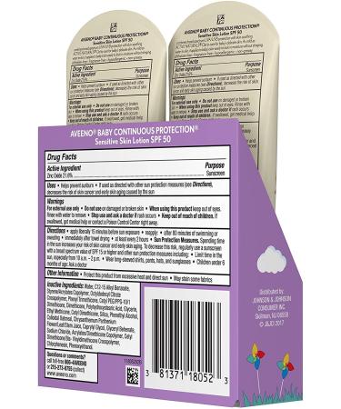 Aveeno Baby SPF50 Continuous Protect Lotion Sensitive 3oz (88ml) 2-Pack - Buy Online on GoSupps.com