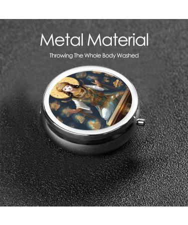 Statue of God Round Pill Box - 3 Compartment Portable Travel Organizer | Black | Ideal for International Shipping - Buy Online on GoSupps.com