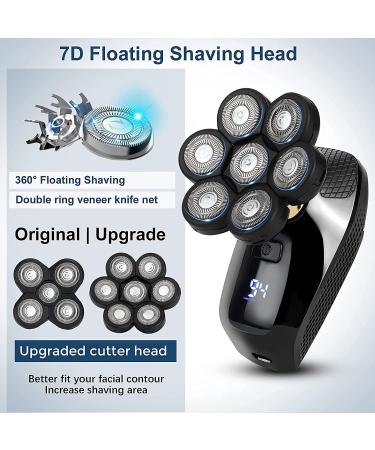 Buy 7D Waterproof Electric Razor for Men - Fast Cordless Bald Shaver with USB Charging & LED Display | International Shipping Available - Buy Online on GoSupps.com