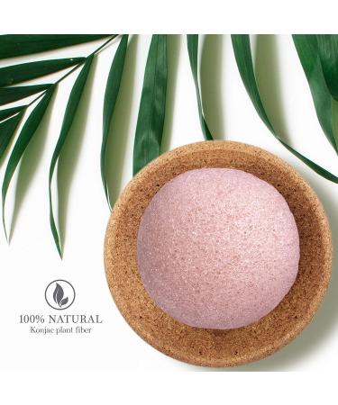 Organic French Pink Clay Konjac Facial Sponge for Sensitive Skin - Handmade, Unscented, Soft Exfoliation - Men and Women - Acne Care - Energia Pink Clay Sponge - Buy Online on GoSupps.com