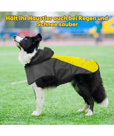 Buy Kpuplol Waterproof Dog Raincoat - Ultra-Light Breathable Jacket with Hood & Reflective Stripes for Small Medium Large Dogs - Perfect for Outdoor Hikes - Black & Yellow - Buy Online on GoSupps.com