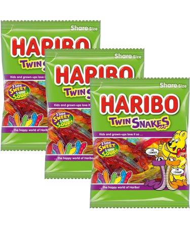 Twin Snakes Sour & Sweet Gummy Sweets Soft Candy Delightful Duo Cherry Orange Apple Lemon Blueberry Blackcurrant - 2x Share Bags 160g - Buy Online on GoSupps.com