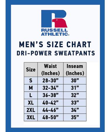 Russell Athletic Dri-Power Fleece Sweatpants - Moisture Wicking, Sizes S-4X, Black - Buy Online on GoSupps.com