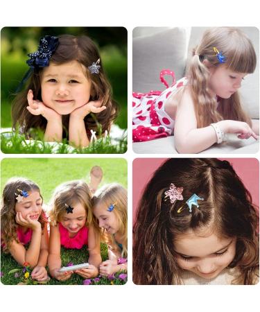 16 Pieces Girls Hair Clips Stars Hair Clips Hair Clips For Little Girls Crown Hair Barrettes Sparkly Star Shaped Hair Clips Kids Hairpins Snap Hair Clips For Kids Teens Women - Buy Online on GoSupps.com