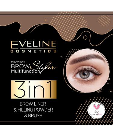 Eveline Cosmetics Brow Styler 3in1 Eyebrow Pencil No. 01 Medium Brown - Multifunctional Eyebrow Makeup for Perfect Brows - Buy Online on GoSupps.com