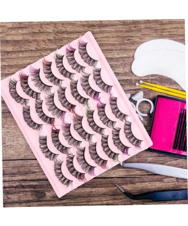 POPETPOP 14 Pairs fake eyelashes false lashes false eyelashes colored lashes cluster lashes lash clusters eyelashes with color lash extension makeup eyelashes Imitation cosplay extend - Buy Online on GoSupps.com