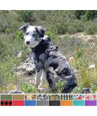 Heele Adjustable No-Pull Dog Harness for Large Dogs - Breathable Reflective with Padded Handle | Black & White 43-86cm - Buy Online on GoSupps.com