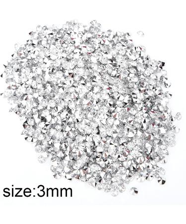 3Mm Manicure Decoration for Beauty Mobile Phone Pointed Plate Pointed Pen for Holder Filled With Plated Rhinestones Crafts Hobbies (white on silver) - Buy Online on GoSupps.com
