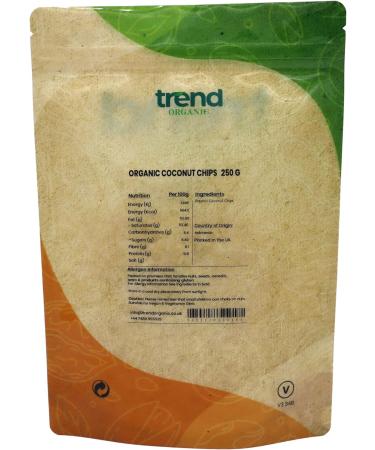 Trend Organic Coconut Chips: Crispy Blis Perfect for Snacking and Culinary Creations with its Tropical Taste Rich in Fibre Certified Organic Vegan Non-GMO No Additives No Preservatives 250g - Buy Online on GoSupps.com