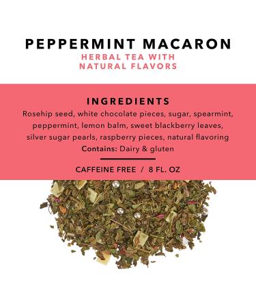 Pinky Up Peppermint Macaron Loose Leaf Herbal Tea - Caffeine Free, Low Calorie, Gluten Free - 2.1 oz Tin (25 Servings) - Buy Online on GoSupps.com