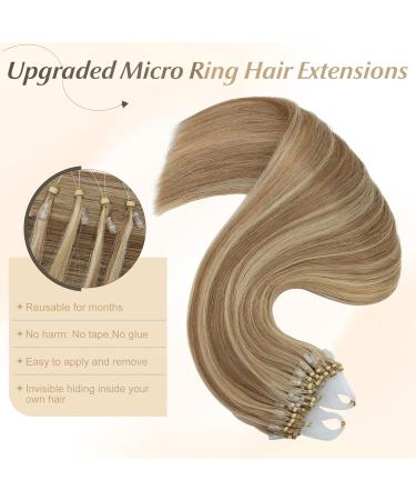 Benehair Micro Loop Human Hair Extension 20Inches Nano Rings Hair Extensions Real Human Hair 1g/strand 50g Hair Extensions Real Remy Micro Loop Human Hair Golden Brown&Bleach Blonde #12&613 20Inches Golden Brown Mix Bleach Blonde - Buy Online on GoSupps.com