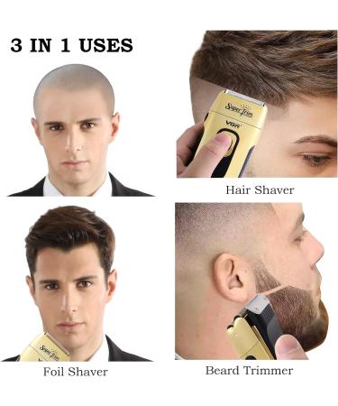 VGR Double Foil Electric Shaver for Men | 3 Adjustable Speeds | Bald Head & Beard Trimmer | Perfect Gifts for Fathers Husbands & Boyfriends - Buy Online on GoSupps.com