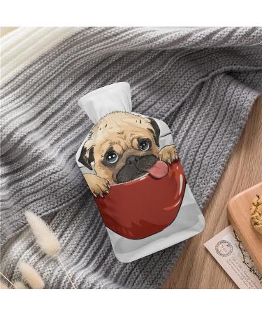 Buy Pug Dog Hot Water Bottle with Plush Cover - Hand Warmer for Adults & Kids | 26.5x15.3cm - International Shipping Available - Buy Online on GoSupps.com