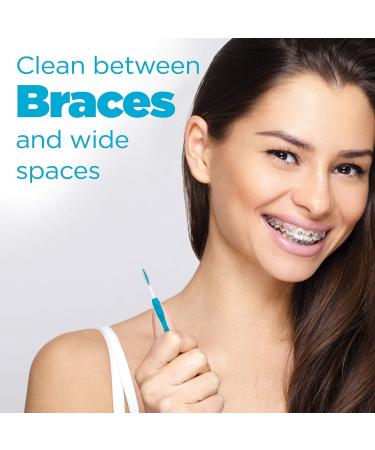 GUM Proxabrush Go-Betweens Reusable Interdental Cleaners Antibacterial Bristles Protective Travel Cap 1614D Blue Size 5 Wide 8 Count Wide 1 count (Pack of 8) Blue - Buy Online on GoSupps.com