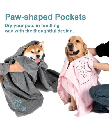 Winthome Extra Absorbent Dog Towel - Microfiber Soft Towel for Dogs & Cats | Quick-Drying Large/Medium/Small Pets (Brown 77x97cm) - Buy Online on GoSupps.com