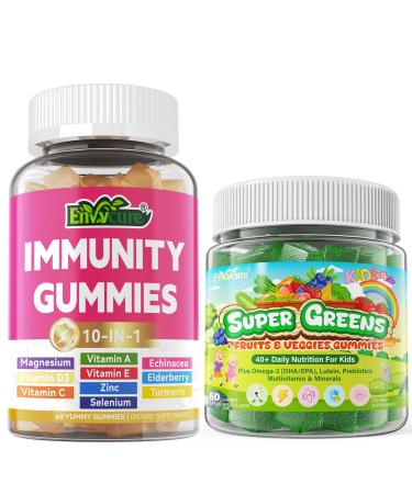 EnvyCure Immune Support Supplement Gummies & Kids Super Greens Gummies