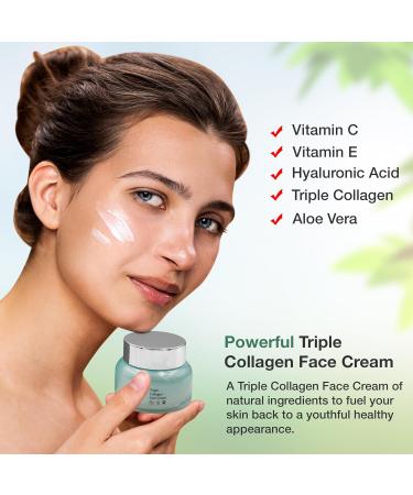 Organic Triple Collagen Anti-Aging Face Cream 50ml | Moisturizing & Firming Skincare with Natural Ingredients for Fine Lines & Dark Spots - Buy Online on GoSupps.com