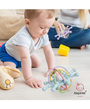 Superu Bite Ring for Babies | BPA-Free Silicone Gripping Ball | Dental Aid & Relaxation Toy | Baby Rassel Ball (Blue) - Best International Shipping - Buy Online on GoSupps.com