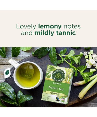 Traditional Medicinals - Organic Green Tea Lemongrass (Pack of 6) - Fair Trade Ingredients - Energizing & Uplifting - 96 Tea Bags Total Green Tea with Lemongrass 16 Count (Pack of 6) - Buy Online on GoSupps.com