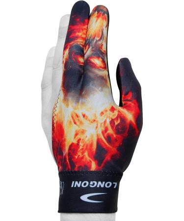 Longoni Billiard Pool CUE Glove Fancy Skull 2 for Left hand (Right-handed player) - Buy Online on GoSupps.com
