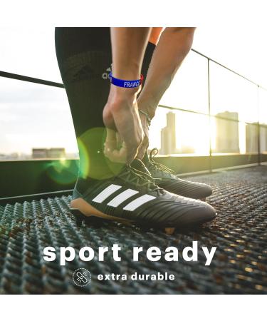 Set of 5 French Flag Elastic Bracelets for Men & Women | Blue White Red Accessories for France Fans - Buy Online on GoSupps.com