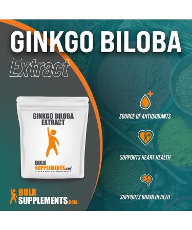 Ginkgo Biloba Leaf Extract Powder - Brain & Memory Supplement - Focus & Cognitive Support - 250g (8.8oz) - BulkSupplements.com - Buy Online on GoSupps.com