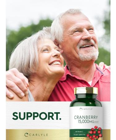 Carlyle Cranberry Pills | 300 Capsules | Herb Extract Supplement | for Women and Men | with Vitamin C | Non-GMO & Gluten Free - Buy Online on GoSupps.com
