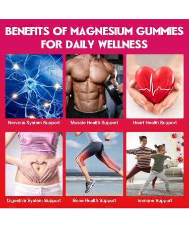 Magnesium Oxide Gummies 400mg for Adults & Kids High Absorption Stress Relief Muscle Relaxation Vegan Non-GMO Raspberry Flavor 50 Count - Buy Online on GoSupps.com
