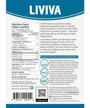 LIVIVA Organic Shirataki Konjac Rice Shaped (2 Pk) Diabetic-Friendly Low Carb Low Calorie Pasta Noodles Ready to Serve No Odor Certified Non-GMO Gluten Free Vegan Plant-Based Keto Kosher Halal - Buy Online on GoSupps.com