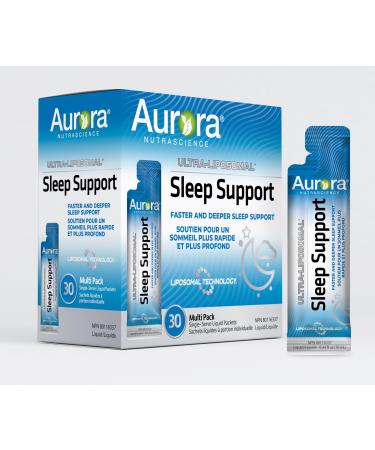 Aurora Nutrascience Ultra-Liposomal Sleep Support Gluten Free Non-GMO Sugar Free Salted Caramel Flavour 30 Single-Serve Liquid Packets. NPN 80116337
