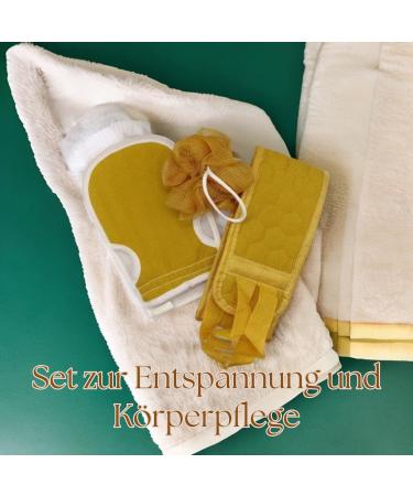 3-Piece Shower Sponge Set | Bath Sponge Set with Back Scrubber and Exfoliating Glove Sponge for the Body with Exfoliating Function - Buy Online on GoSupps.com