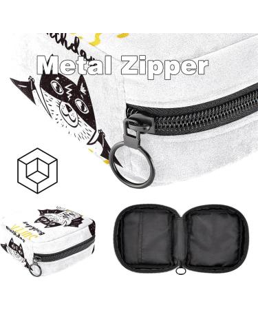 Menstruation Pad Bag with Zipper - Funny Cat Design | Women's Napkin & Tampon Bag | Perfect Gift for Girls & Birthdays - Buy Online on GoSupps.com