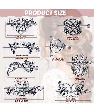 Viking Celtic Hair Clips Set - Retro Silver Hair Barrette with Knot Design for Women and Girls - Buy Online on GoSupps.com