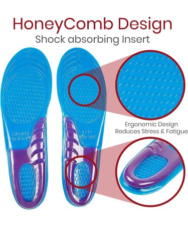 Envelop Gel Insoles for Men - Cushioned Shoe Inserts for Comfort & Support - Ideal for Walking, Running, Hiking - Arch Support & Plantar Fasciitis Relief - Large Size (Pack of 2) - Buy Online on GoSupps.com