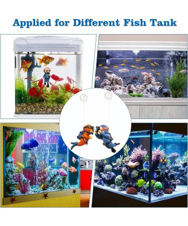 Meiso 2-Piece Floating Aquarium Decoration - Colorful Diver Ornaments for Fish Tanks | Unique Accessories in Orange & Blue - Buy Online on GoSupps.com