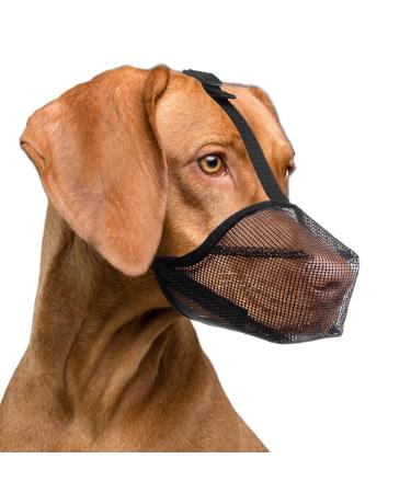Ilepark muzzle for dogs with a rounded mesh breathable muzzle for small medium -sized and large dogs prevents eating biting and chewing (L black) L black