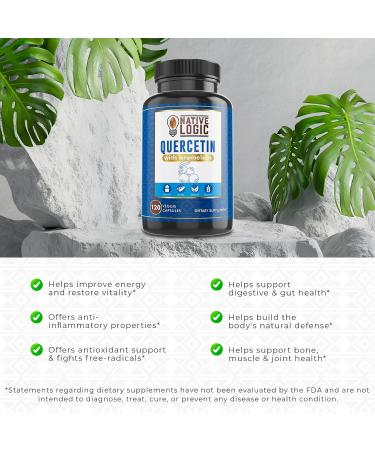 Quercetin with Bromelain Supplements - Immune Support & Joint Health Vegan & Gluten-Free 120 Veggie Capsules - Buy Online on GoSupps.com
