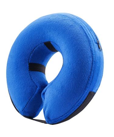 BENCMATE Protective Inflatable Collar for Dogs and Cats - Soft Pet Recovery Collar Does Not Block Vision E-Collar Neck:12"-18" Large Blue