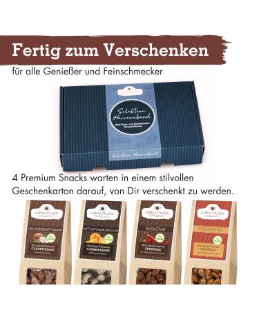 Men's Evening Gift Set | Vegan Caramelized Nuts - 4 Premium Snacks | Perfect Gift for Dad Brother or Grandpa - Wellnut Premium Present - Buy Online on GoSupps.com