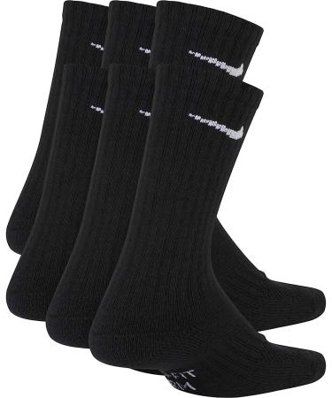 Nike Kids' Everyday Cushion Crew Socks (6 Pairs) - Black/White - Small - Buy Online on GoSupps.com