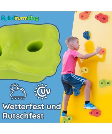 Buy Play Tower King Via Ferrata 5-30 Climbing Handles & Fastening Material | Indoor & Outdoor Use | Colorful Boulder Stones for Climbing Wall - International Shipping Available - Buy Online on GoSupps.com