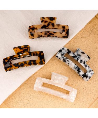 Magicsky 4PCS Leopard Print Hair Claw Clips - Stylish Hair Accessories for Women - Large Size Brown - Buy Online on GoSupps.com