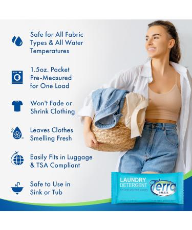 Travel Laundry Detergent & Dish Soap Bundle | Terra Breeze 90-Piece All-In-One Hotel Size Amenities for AirBnB & Rentals - Buy Online on GoSupps.com