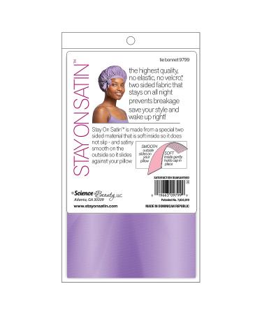 Stay On Satin Lilac Tie Bonnet for Hair Protection - Buy Online on GoSupps.com