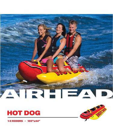 Airhead Hot Dog Towable Tube for Boating | 1-5 Rider Options - Buy Online on GoSupps.com
