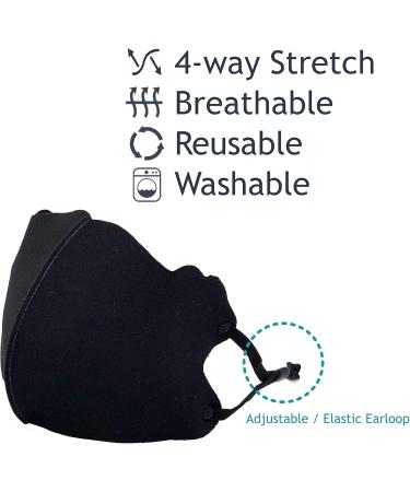 Kids 3D Face Mask - Washable & Reusable Black with Adjustable Earloop | International Shipping Available - Buy Online on GoSupps.com