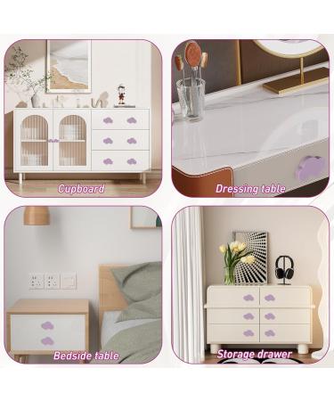 Euioovm Cute Purple Gray Cloud Drawer Buttons for Kids - 6 Pack Cartoon Cabinet Pulls with Screws - Buy Online on GoSupps.com
