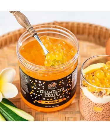 Popping Boba Pearls | Mango Flavor | 1LB (454g) | Bursting Tea Balls for Drinks Desserts Smoothies and Snack Toppings | Bubble Tea Tapioca Pearl Mix - Buy Online on GoSupps.com