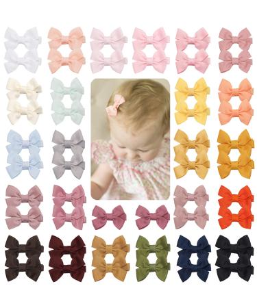 JOYOYO 50 Pcs Baby Hair Clips Small Hair Clips For Baby Girls Small Size Bows 2 Inch Tiny Bows Full Ribbon Lined Non-slip Baby Hair Bows Hair Clips for Toddlers - Buy Online on GoSupps.com