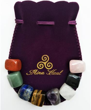 Mina Heal 8-pcs Healing Crystals Set for Meditation and Relaxation - Chakra Stones for Spiritual Gifts and Decor - Buy Online on GoSupps.com